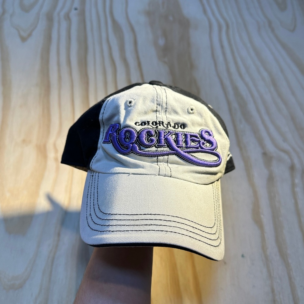 New Era Colorado Rockies MLB Baseball Cap Hat Black Tan Adjustable OSFA